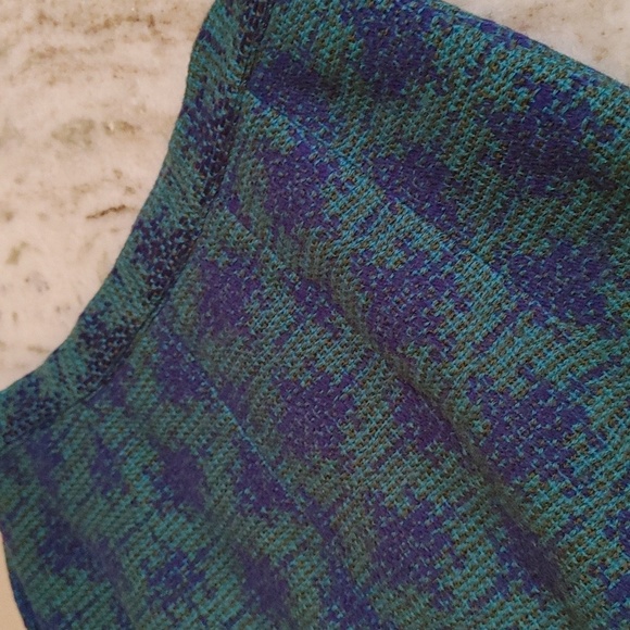 VTG Tailored Woven Wool Skirt XS-S Violet-Blue, Turquoise, Khaki-Green - Picture 8 of 15